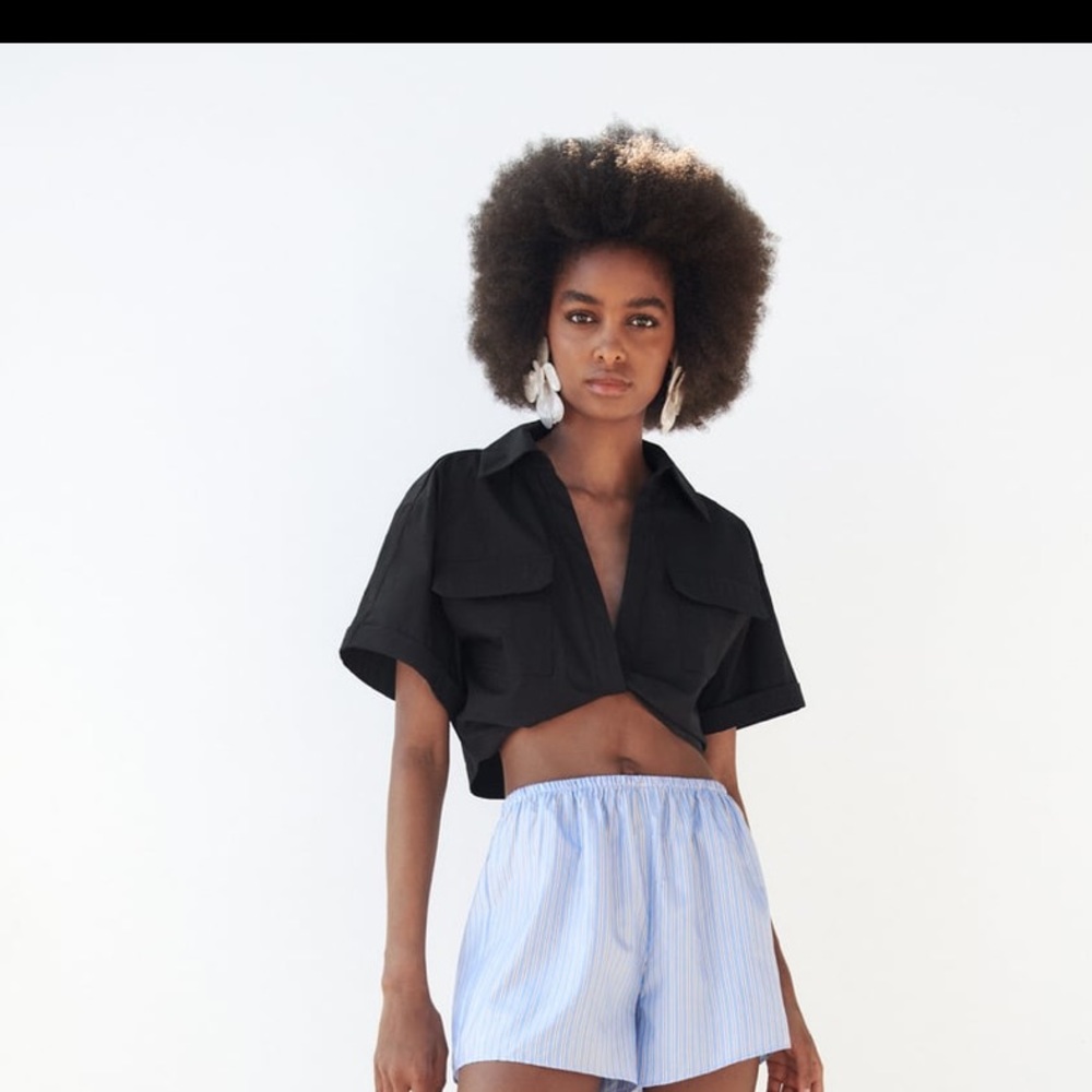 Zara crop top with knot NWT